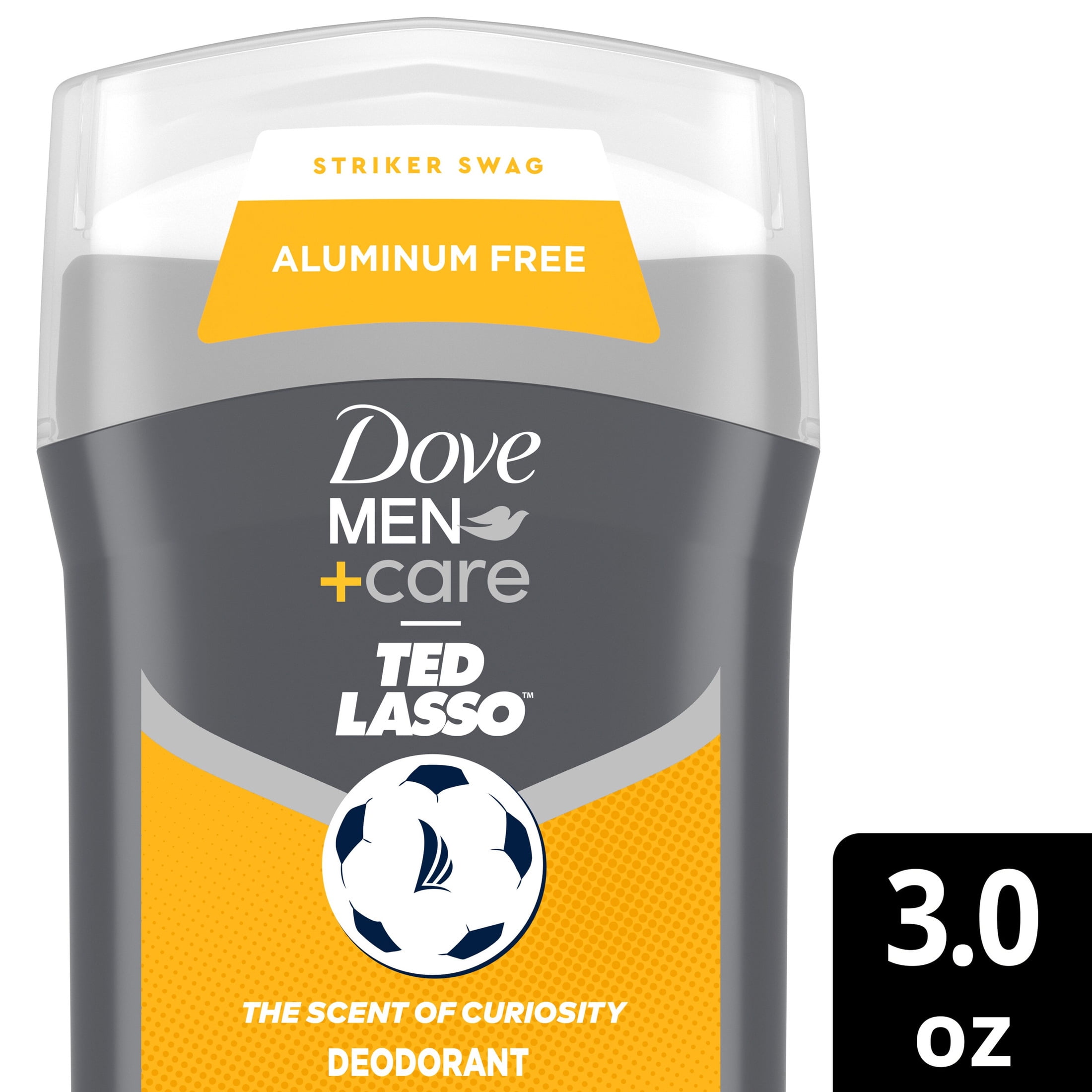 Dove Men+Care Ted Lasso Limited Edition Deodorant Stick for 72H Protection Scent of Curiosity Neutralizes Odor, 3.0 oz