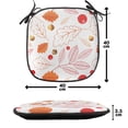 thumbnail image 4 of Autumn Chair Seating Cushion Set of 12, Vivid Colors Leaves Acorn Rowan Berries Art on Plain Background, Seat Pads for Office with Anti-slip Backing, 16"x16", Vermilion Mustard and White, by Ambesonne, 4 of 7