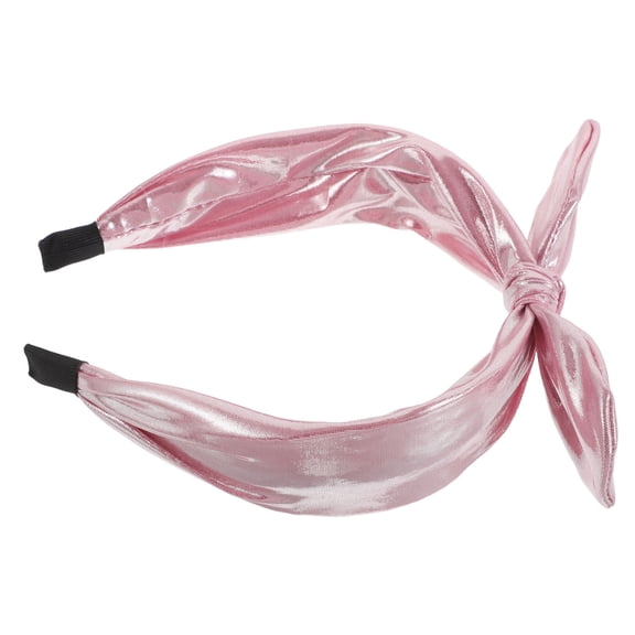 WRISTBIQUE Wide Design Glitter Bow Headband in Assorted Colors, Elegant Shine, Comfortable Plastic and Cloth Material