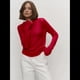 thumbnail image 5 of Suéter Básico de Cuello Redondo para Mujer, Jersey de Larga y Cuello Redondo. Rojo M, 5 of 9