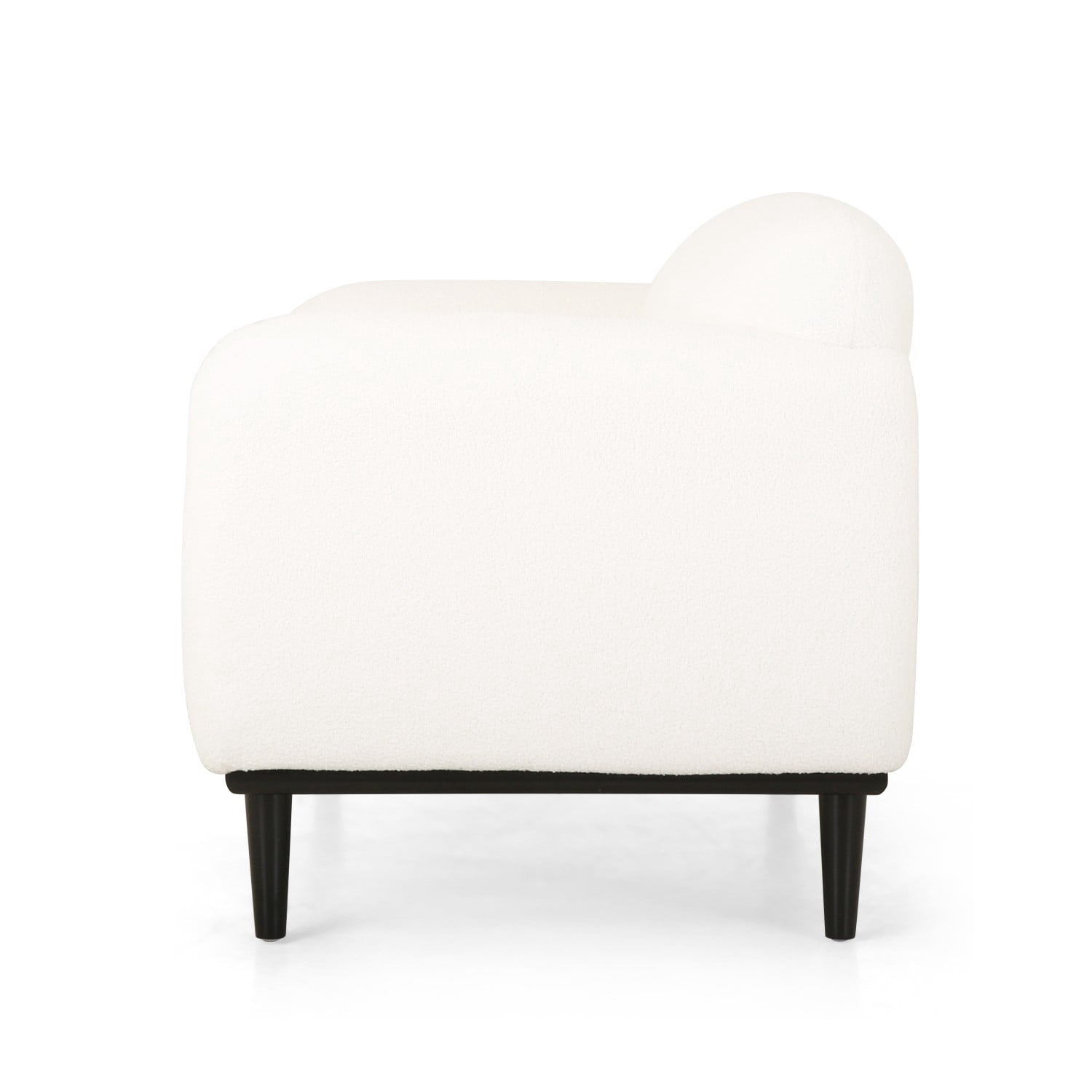 50" Loveseat Sofa 2 Seater Couch Upholstered Modern Compact Sofa with Birch Wood Legs, Small Space Couch for Living Room, Office, Reading Nook, White