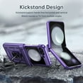 thumbnail image 6 of Elegant Choise Case for Samsung Galaxy Z Flip 5 5G Shockproof Pone Cover with Slide Camera Lens Protector and Ring Stand, Purple, 6 of 17