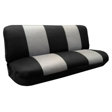 Chevy Passenger Van - Premier Knit Mesh Full Size Bench Seat Cover for Pickups Vans SUV\'s Black and Gray Stripes High Quality Polyester Mesh For Chevy Silverado