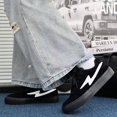 thumbnail image 4 of Men's Lace-Up Suede Lightning Pattern Low Top Skate Shoes, 4 of 7