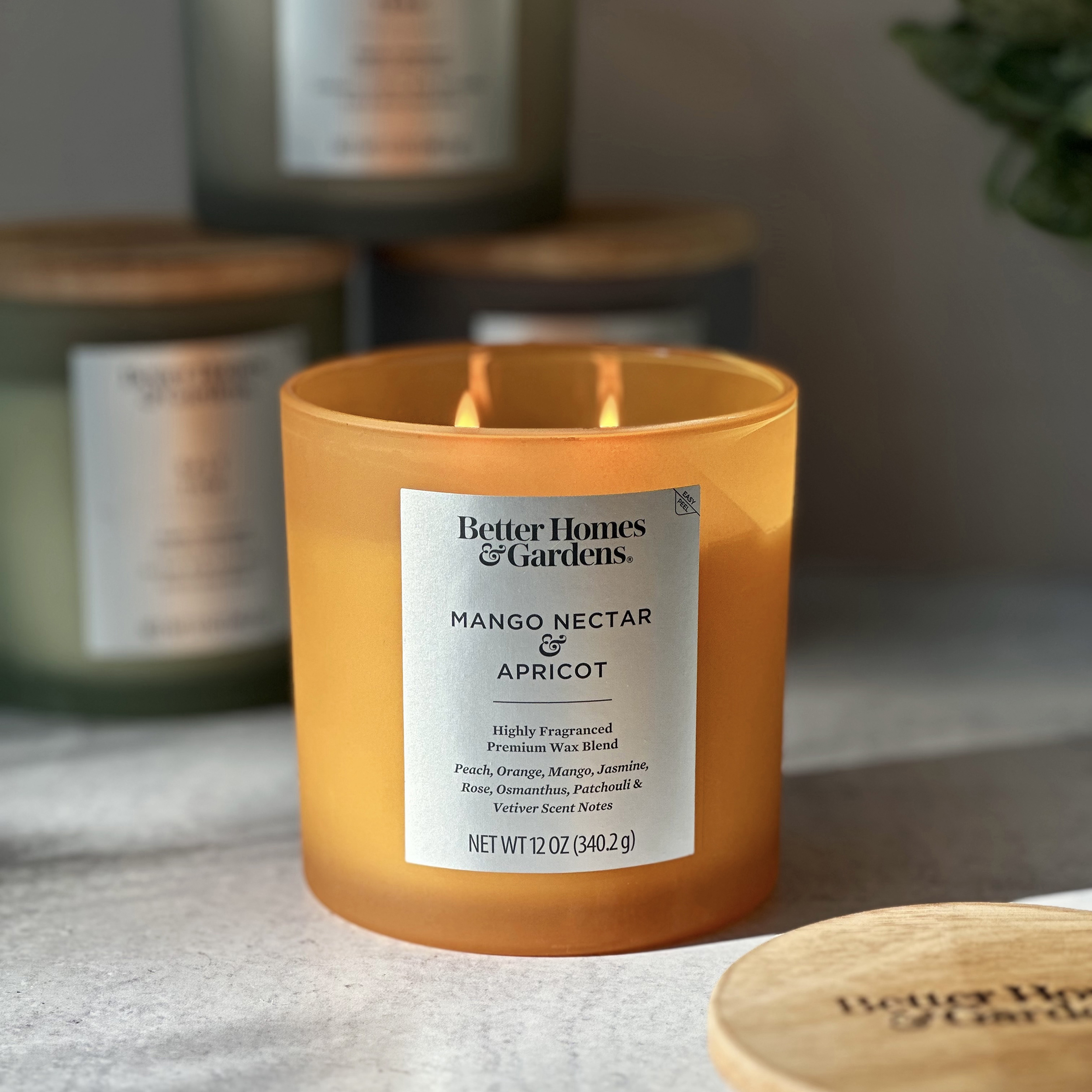 Better Homes & Gardens 12oz Mango Nectar & Apricot Scented 2-Wick Frosted Jar Candle - image 4 of 5