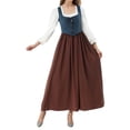 thumbnail image 4 of HNMKIU Halloween Clothes Elegant Attire For Historical Gown Halloween Party Performance Stage Show Lace Up Dress Brown,XL, 4 of 7