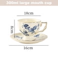 thumbnail image 2 of Juego de taza y platillo de té azul 1, juego de taza de café con platillo de flores, taza de té de porcelana británica, 200 ml., 2 of 5
