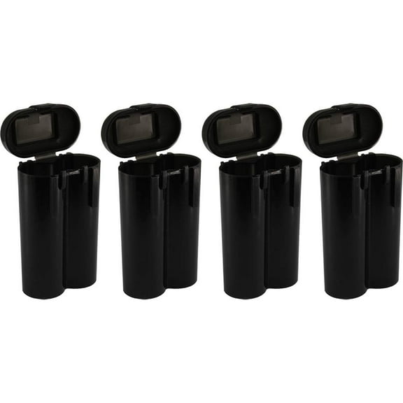 4 Black 18650 & CR123A 2 Battery Holder Storage Case for 18650 Batteries