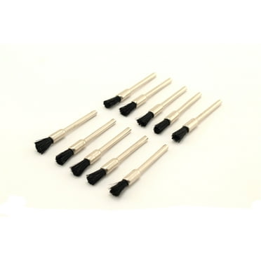 TMAX 10 pc Nylon Bristle 1/4 Inch Pen Wire Brush #405 with 1/8 Inch Shank for Dremel and Other Rotary Tools