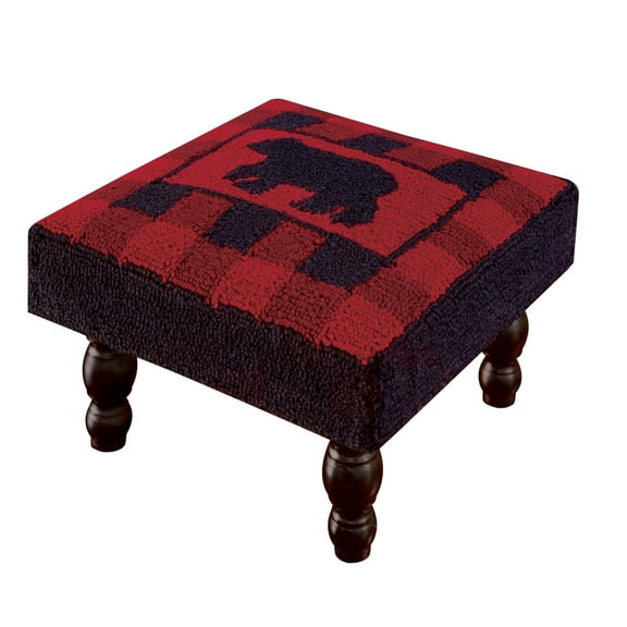 Park Designs Buffalo Check Bear Hooked Stool