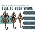 thumbnail image 5 of Comfify Decorative Cast Iron Wall Hooks, Set of 3 – Copper & Black Farmhouse French Country Coat Hooks, 5 of 7