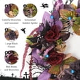 thumbnail image 3 of Lumiparty 18" Halloween Wreath for Front Door,  Outdoor Indoor Decor for Window, Mantel, Wall, Fireplace Artificial Decorations, Purple, 3 of 7