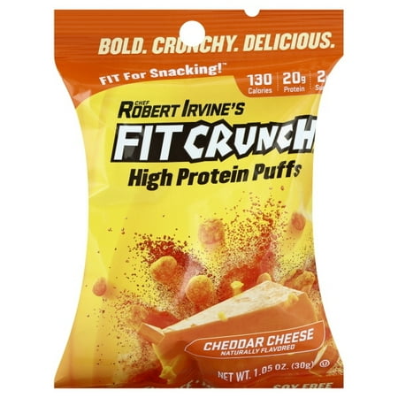 FITCRUNCH Protein Puffs (Cheddar Cheese, 8 Bags)
