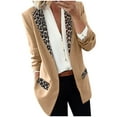 thumbnail image 2 of Trendy Leopard Print Blazers for Women Long Sleeve Lapel Jackets with Pockets Fashion Graphic Semi formal Suits, 2 of 4
