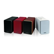 Microlab H21 Bluetooth Wireless 2.0 Two-Way Bookshelf Speaker System w/ USB Charging port and wooden cabinets with leather finishing [Black]