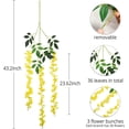 thumbnail image 2 of 12 Pcs Artificial Wisteria Flowers Fake String Silk Vine Garland Hanging Plant for Party Wedding Home Room Garden Outdoor Wall Backdrop Arch Floral Decor (Purple), 2 of 6