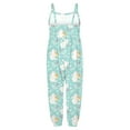 thumbnail image 4 of TOOYOU Girls Romper Kids Baby Jumpsuit Floral Cartoon Easter Bunny Strap Summer Outfits Clothes Holiday Pajama Playsuit Bodysuits For Toddler ,Size 2-3 Years Mint Green, 4 of 4