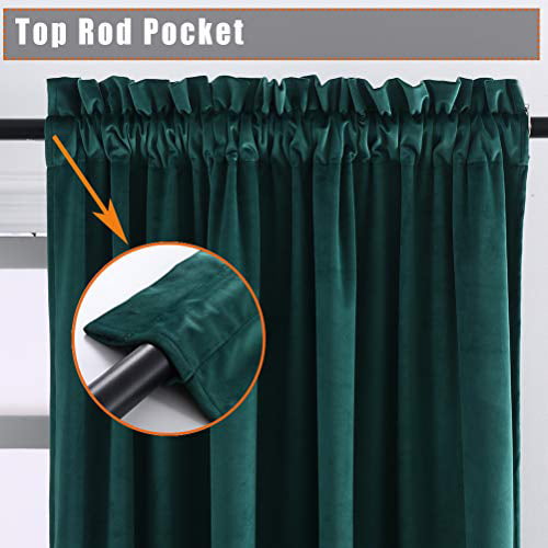 Rod Pocket Window Drapes for Living Room/Bedroom W42 by L96，2 Panels Twin Six Plum Velvet Curtains 96 Inches Long with 2 Pillow Covers Super Soft Room Blackout Curtains