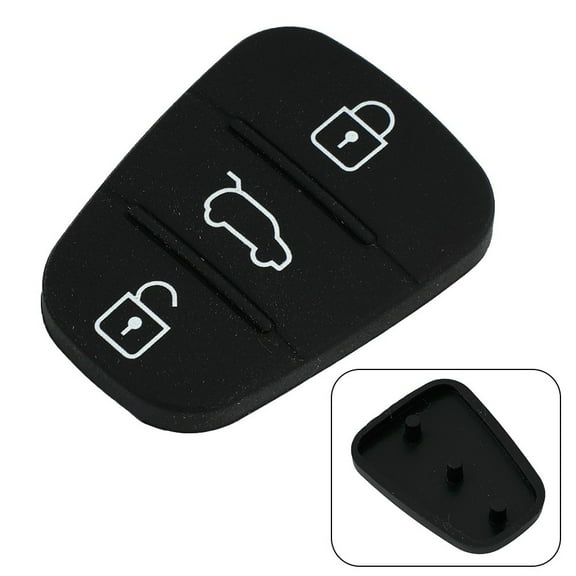 Mduoduo for Hyundai i20 i30 ix35 ix20 for Kia Rio Venga Replacement Rubber Key Fob Pad 3-Button Cover for Car Remote Control - Compatible with Multiple Models - Easy Installation - Black