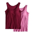 thumbnail image 4 of Womens Cotton Camisole Adjustable Camisole With Frame Bra Stretch Undershirt, 4 of 6