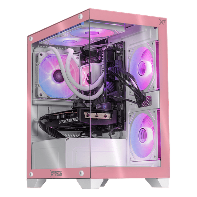 PC Gamer con IA Xtreme PC Gaming NVIDIA GeForce RTX 5060 AMD Ryzen 7 5700 32GB SSD 1TB Sistema Liquido WIFI Pink gaming 1080p, estudios y multitarea
