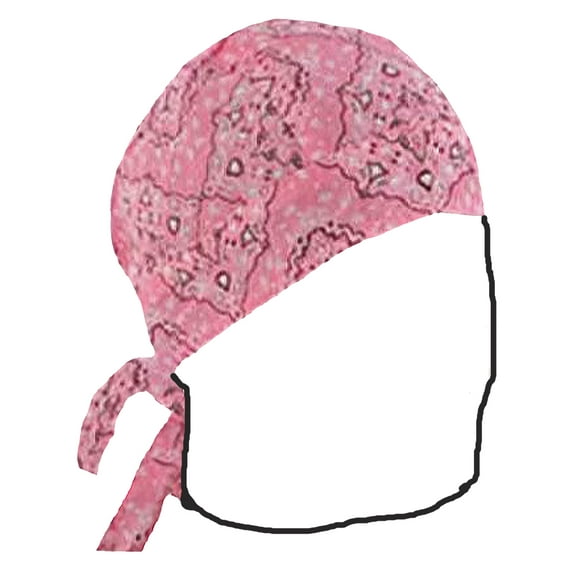 Pink Paisley Doo Rag Durag Headwrap Cotton Chemo Bandana Skull Cap Mens Womens