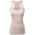 thumbnail image 1 of FashionOutfit Women's Basic Solid Ribbed Racerback Sleeveless Tank Tops, 1 of 4