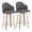 Grey, Chrome, variant on LumiSource Zebra Wood, Chrome, Light Grey Fabric Ahoy Counter Stool - Set of 2