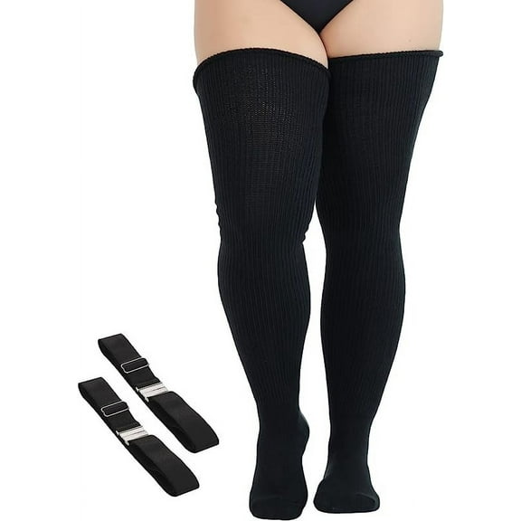 Womens Plus Size Thigh High Socks Thick Thighs Extra Long Knitted Over the Knee Thigh High Stockings Leg Warmers