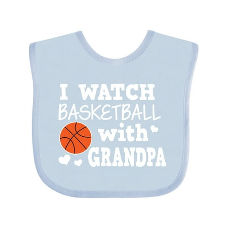 

Inktastic I Watch Basketball with Grandpa Gift Baby Boy Bib