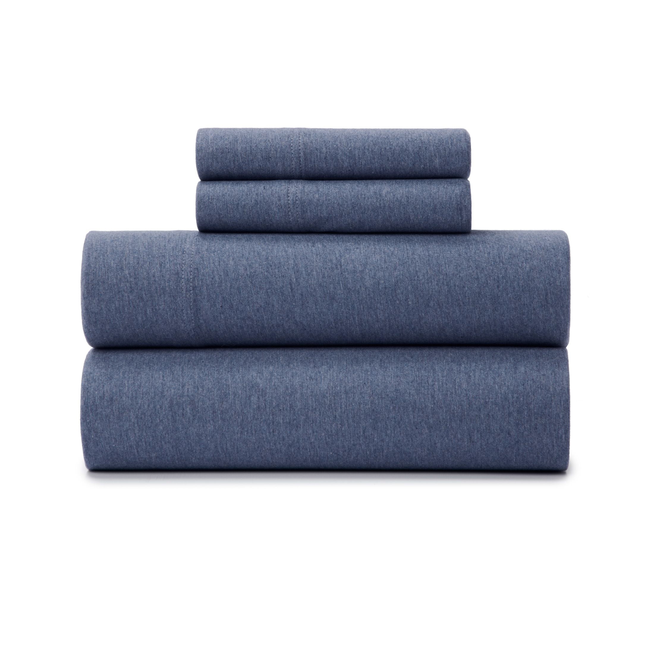 Gap Home Blue Solid Print Cotton Sheet Sets King (Count 4)