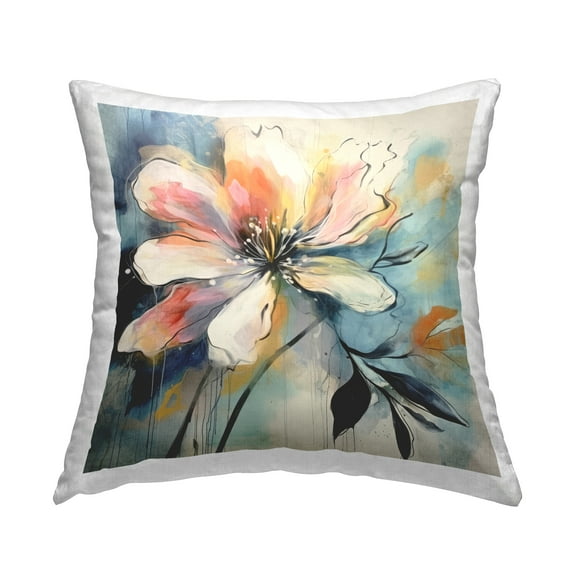 Stupell Industries Modern Blossom Shape Decorative Printed Throw Pillow, 18 x 18
