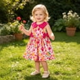 thumbnail image 2 of Rhuody Girls' Dresses Sleeveless Bowknot Casual Floral Dress Dance Party Dresses Classic Clothing, 2 of 8
