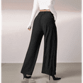 thumbnail image 6 of Women'S Wide Leg Suit Pants Loose Fit High Elastic Waisted Business Casual Long Trousers Pants Black XS, 6 of 7