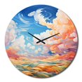 thumbnail image 4 of Designart "Canvas of the Skies Cloudy Artistry VI" Landscapes Oversized Wall Clock, 4 of 5