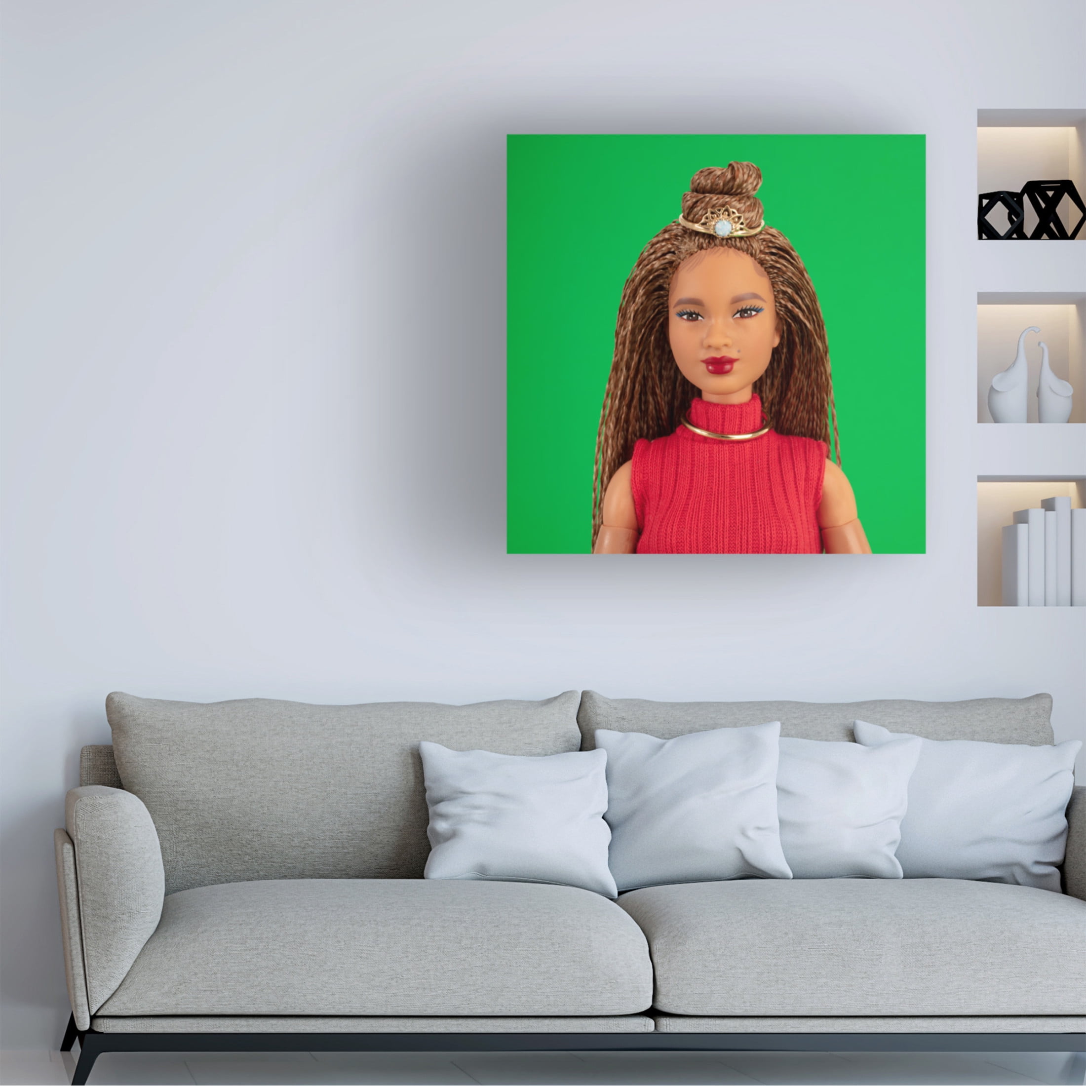 Canvas Wall Art - Julia Ramiro 'Portrait2.1' Wall Art for Living Room, Bedroom, or Office Décor by Trademark Fine Art - 35 x 35 Inches