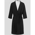 thumbnail image 2 of xiaxaixu Men? s Solid Color V-Neck Half Sleeve Night-Robe with Waist Belt, 2 of 5