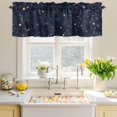 thumbnail image 4 of Valances for Windows Abstract Blue Sky Rod Pocket Short Curtain for Bathroom Living Room Bedroom Shining Stars on Scenery Background 1 Panel 54x18in, 4 of 9