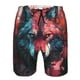 thumbnail image 3 of Balery Red Flame Wolf Head Traje de Baño Estilo Hawaiano para Hombre, Shorts de Secado Rápido con Bolsillos-X-Large, 3 of 6