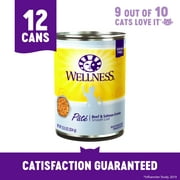 Angle View: Wellness Complete Health Natural Grain Free Wet Canned Cat Food, Beef & Salmon, 12.5-Ounce Can (Pack of 12)