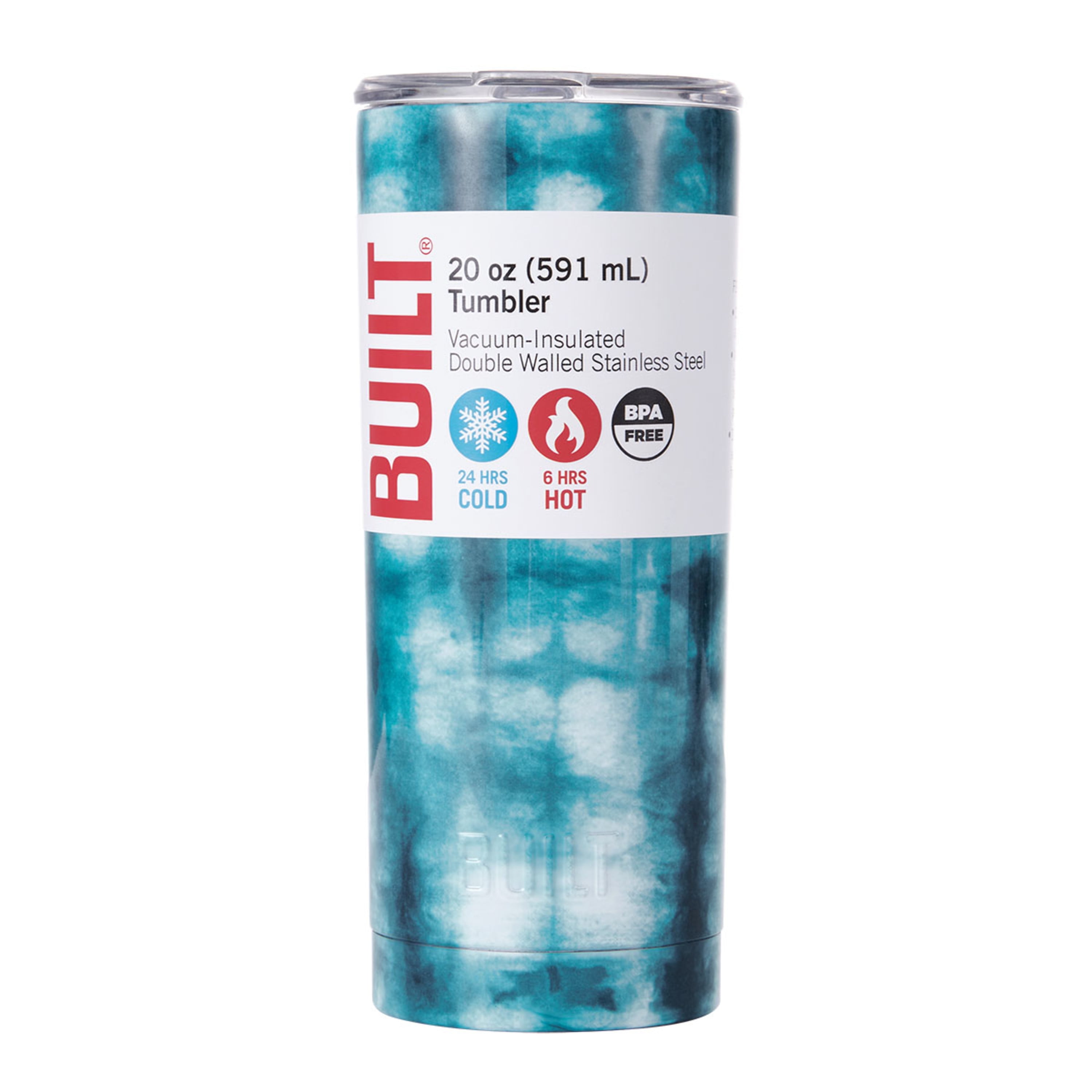 Built 20-Ounce Double-Wall Stainless Steel Tumbler in Tie Dye