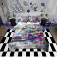 thumbnail image 1 of Erosebridal Watercolor Racing Car Bedding Full Size, Speed Race Car Duvet Set, Splatter Decorative, Microfiber 7pcs, 1 of 5