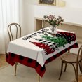 thumbnail image 2 of Mantel rectangular a cuadros de Navidad, mantel de poliéster impermeable y resistente a las manchas con árbol de Navidad y dulces para decoración de fiestas/vacaciones kaili Sencillez, 2 of 4