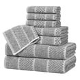 thumbnail image 2 of Superior Naples Viscose Cotton Blend Medium Weight 8 Piece Towel Set, Charcoal, 2 of 11