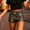 Multicolor, variant on HOZADOIE Womens Shorts Christmas Casual Elastic Waistband Stylish Color Block Low Waisted Parkly Glitter Party Dancing Distinctive Lounge Sequin Shorts with Pockets