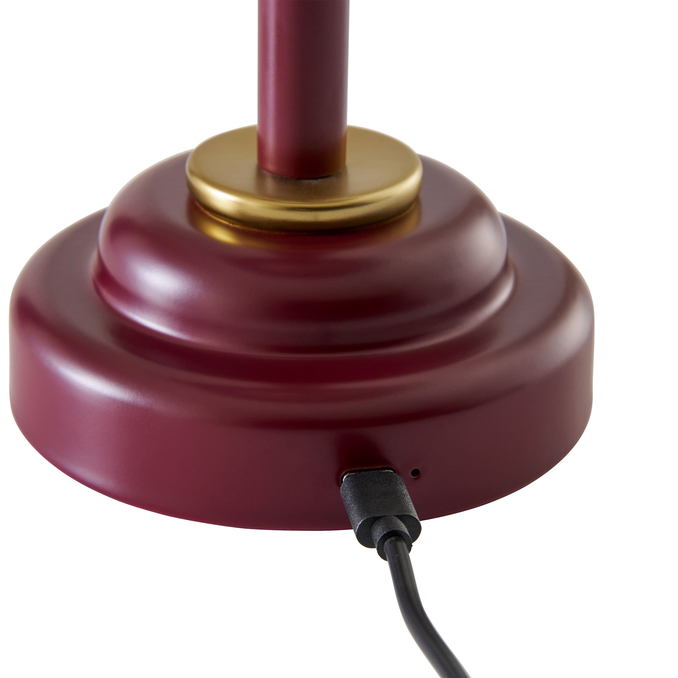 Better Homes & Gardens 12" Portable Red Ripple Lamp, dimmable with touch switch and USB-C