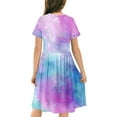 thumbnail image 5 of GERsome Girls Summer Dresses Short Sleeve Crewneck T-shirt Dresses Loose Beach Party Sundress Size 4-14 Years, 5 of 5