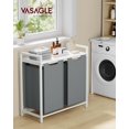 thumbnail image 4 of Boutique Home Laundry Hamper with 2 Removable Bags, Metal Frame, White/Light Gray, 4 of 7