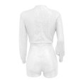 thumbnail image 7 of GZWYHT Lounge Sets for Women Comfy Sets for Women Clothing Womens Wide Leg Jumpsuit Women's Round Neck Sequin Shorts Jumpsuit Two Piece Sets for Women Two Piece Sets for Women Summer White XL, 7 of 7