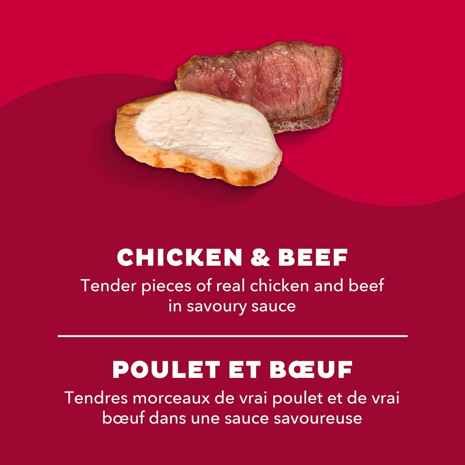 Meow Mix Tenders in Sauce with Real Chicken & Beef, Wet Cat Food, 78g